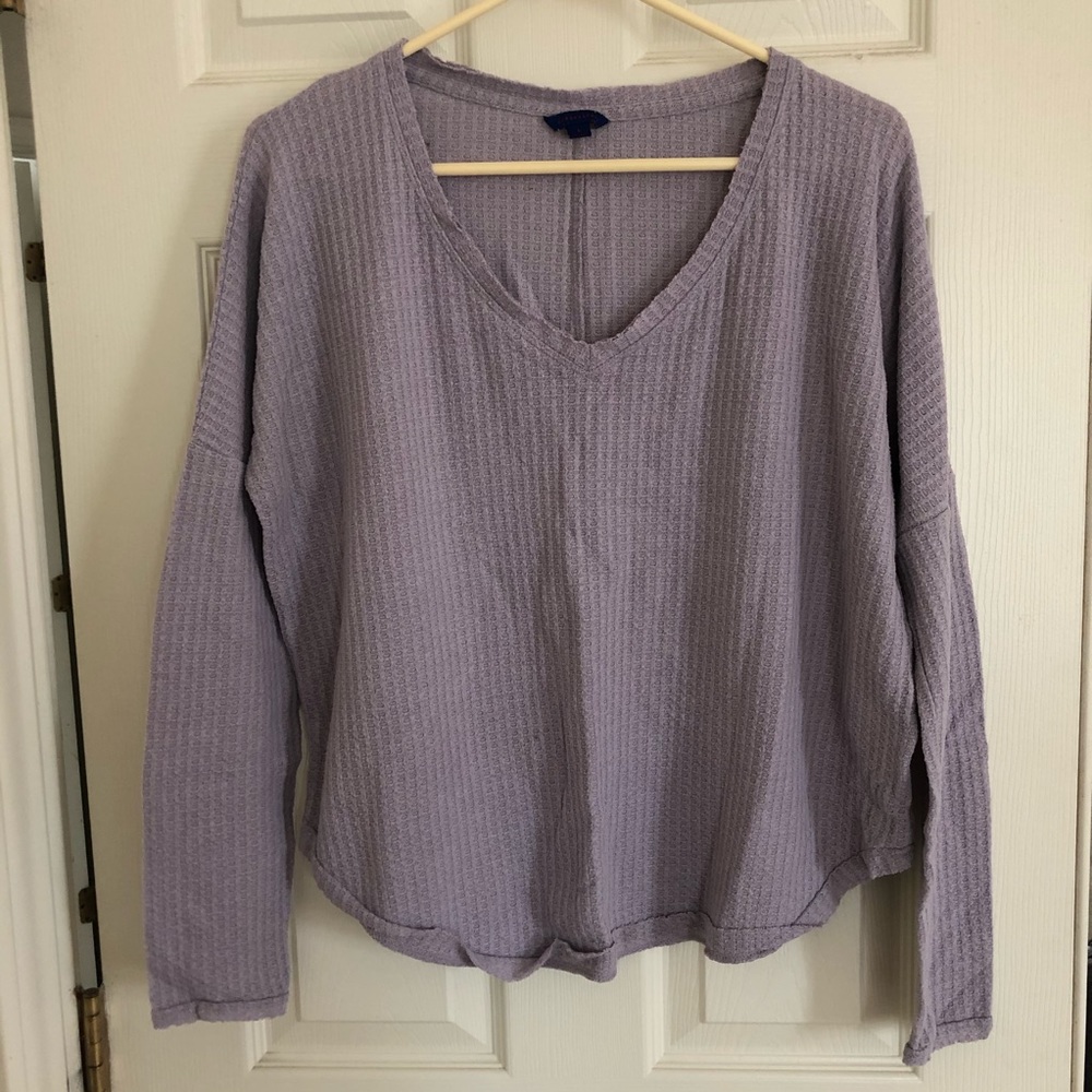 light purple waffle long sleeve